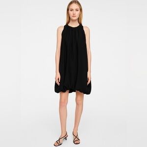 NWT COS black sleeveless bubble hem shift dress size medium Tencel minimalist